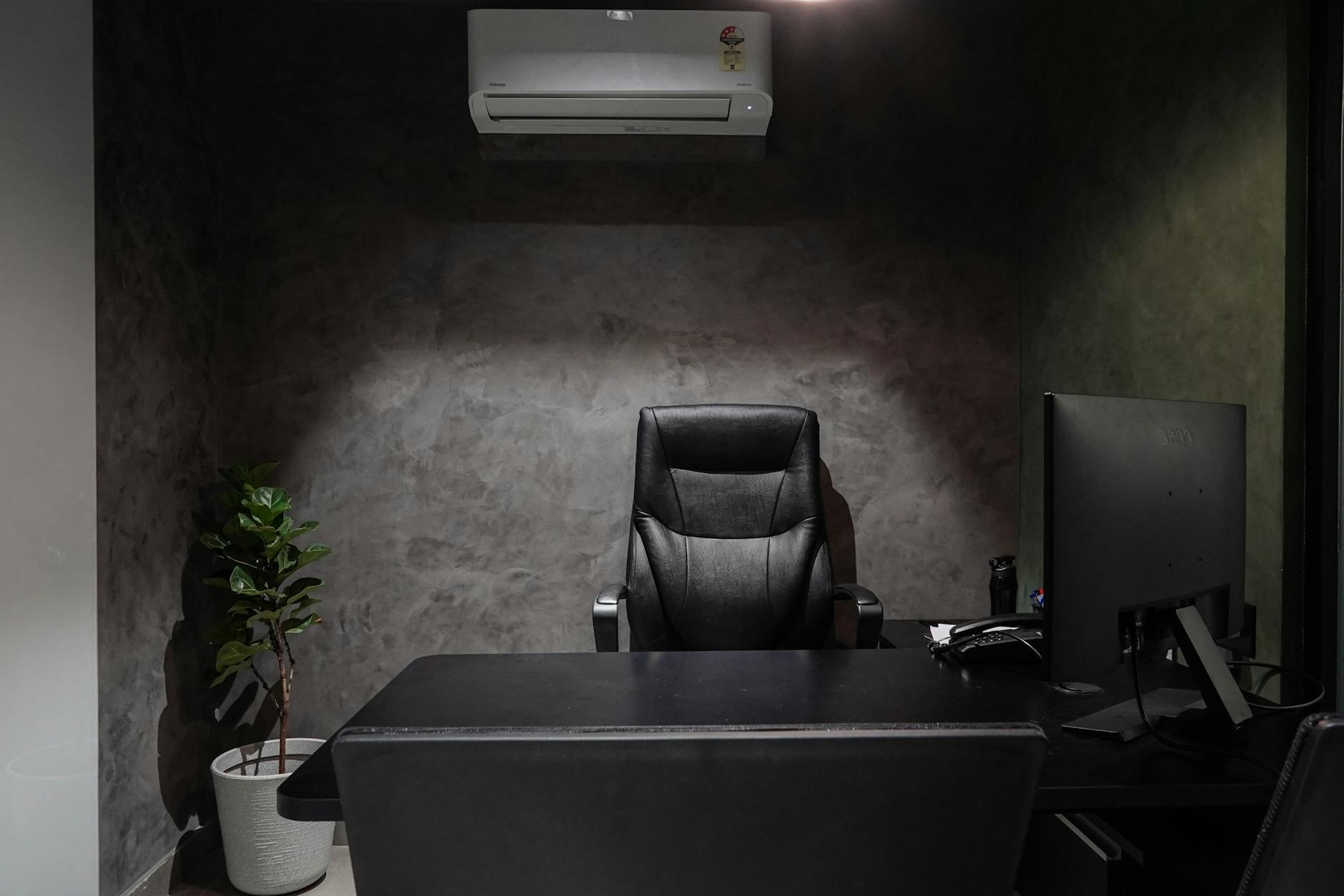 a desk in an office